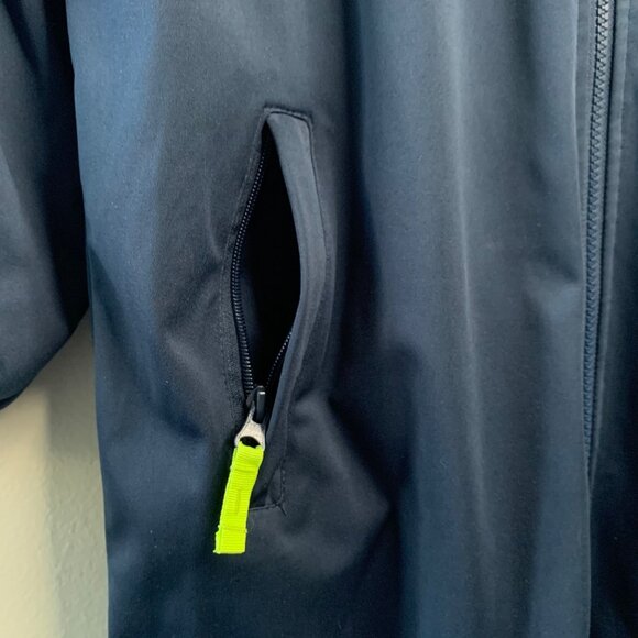 GREAT AUSSIE SWIM PARKAS Swim Robe Kids 14 Youth Long Navy Blue Parka Neon Green - Picture 6 of 14
